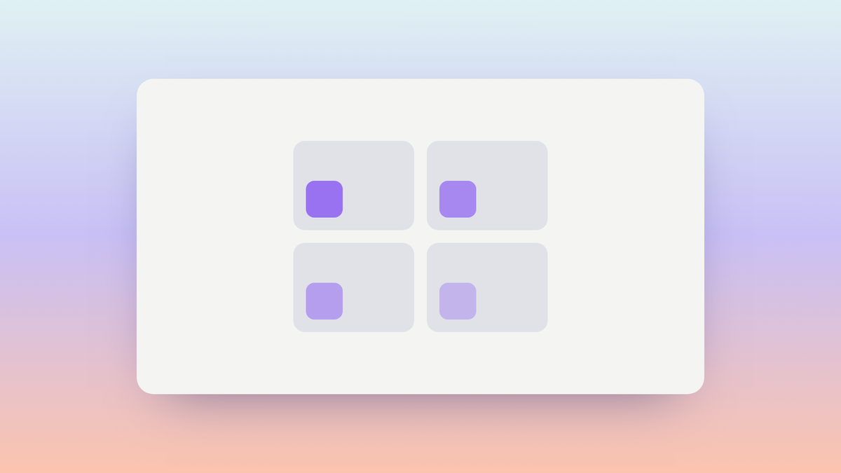 Abstract illustration of four separate dashboard tiles, each showing a different operating metric at a glance