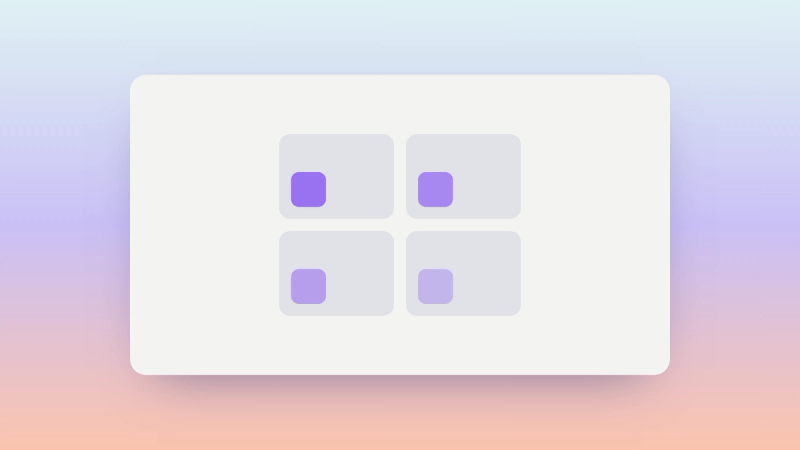 Abstract illustration of four separate dashboard tiles, each showing a different operating metric at a glance