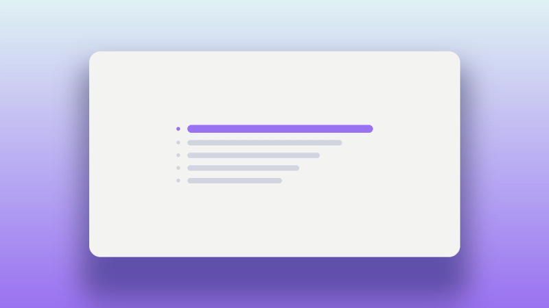 Abstract illustration of a ranked set of bars in Oasys purple, the top position taken by the option that fits the reader's practice size
