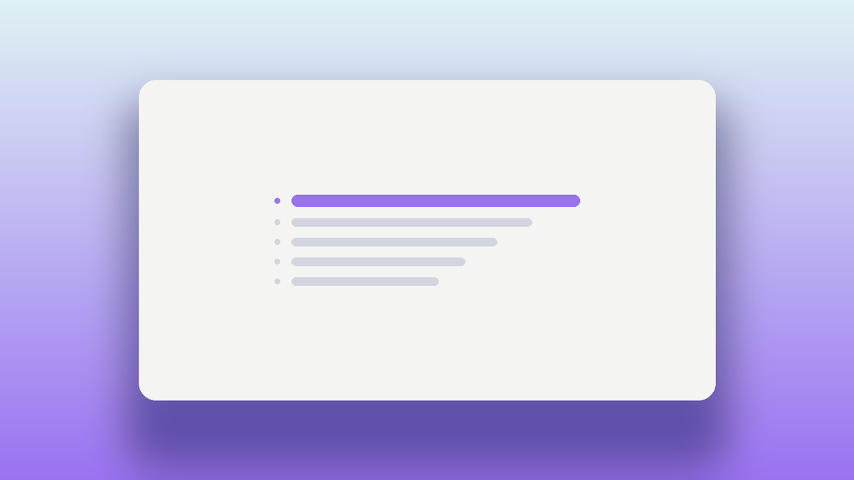 Abstract illustration of a ranked set of bars in Oasys purple, the top position taken by the option that fits the reader's practice size