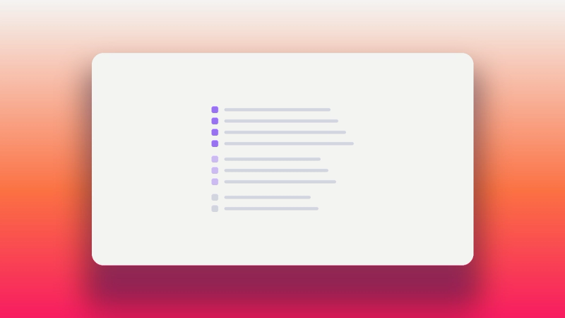 Abstract illustration of requirements grouped into three tiers, the top tier fully checked off in Oasys purple