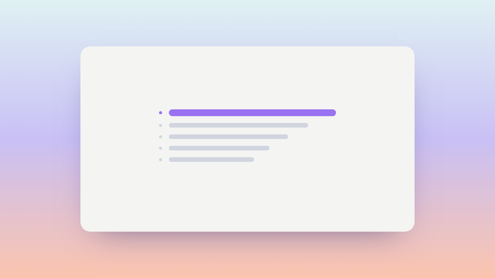 Abstract illustration of a ranked set of bars with the top position highlighted in Oasys purple