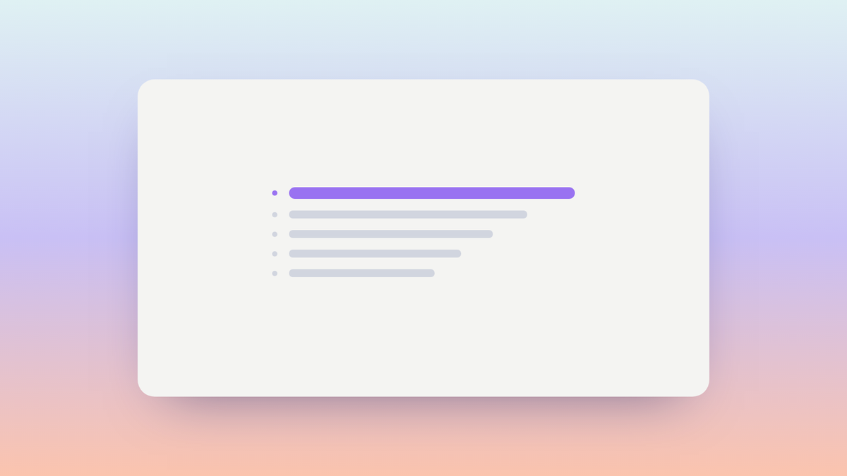 Abstract illustration of a ranked set of bars with the top position highlighted in Oasys purple