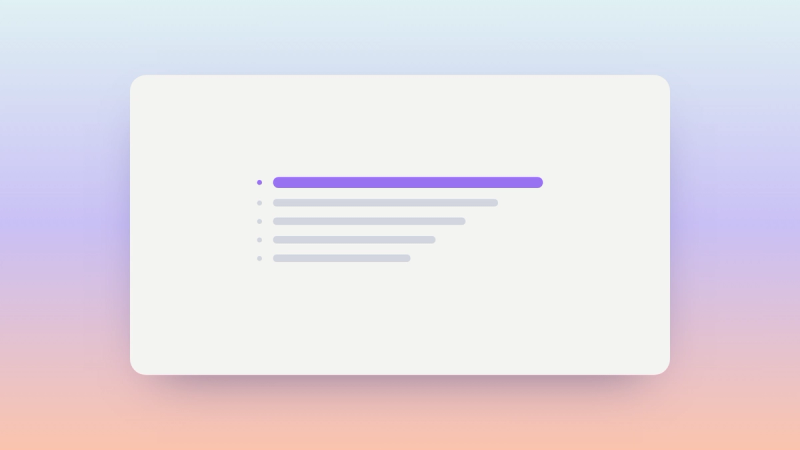 Abstract illustration of a ranked set of bars with the top position highlighted in Oasys purple
