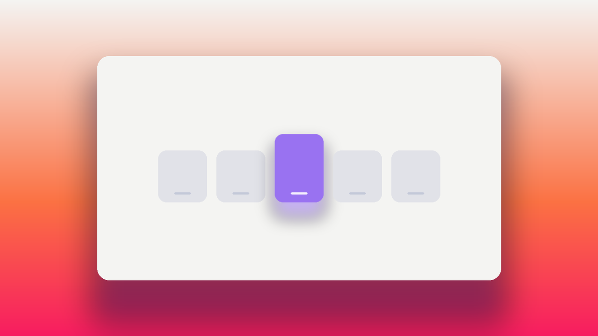 Abstract illustration of five options in a row, the chosen one taller and highlighted in Oasys purple