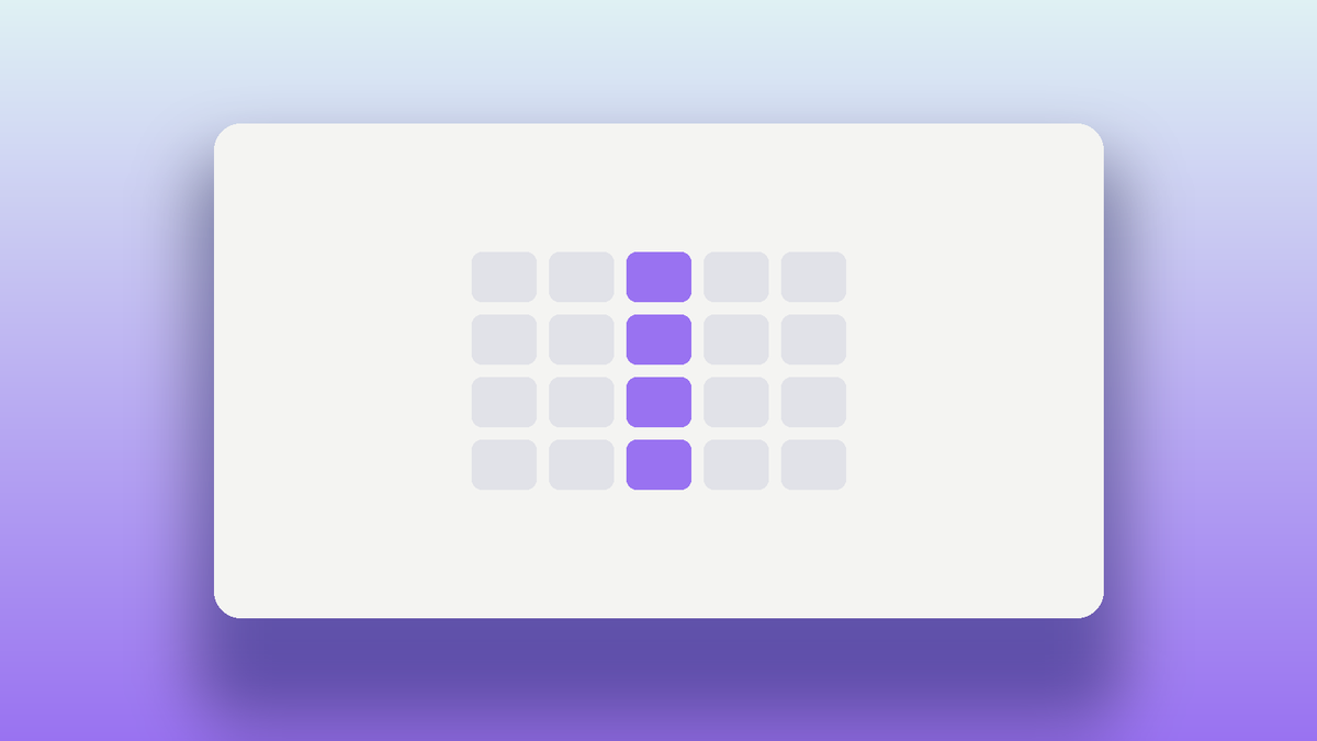 Abstract illustration of a comparison grid with one column resolved in Oasys purple