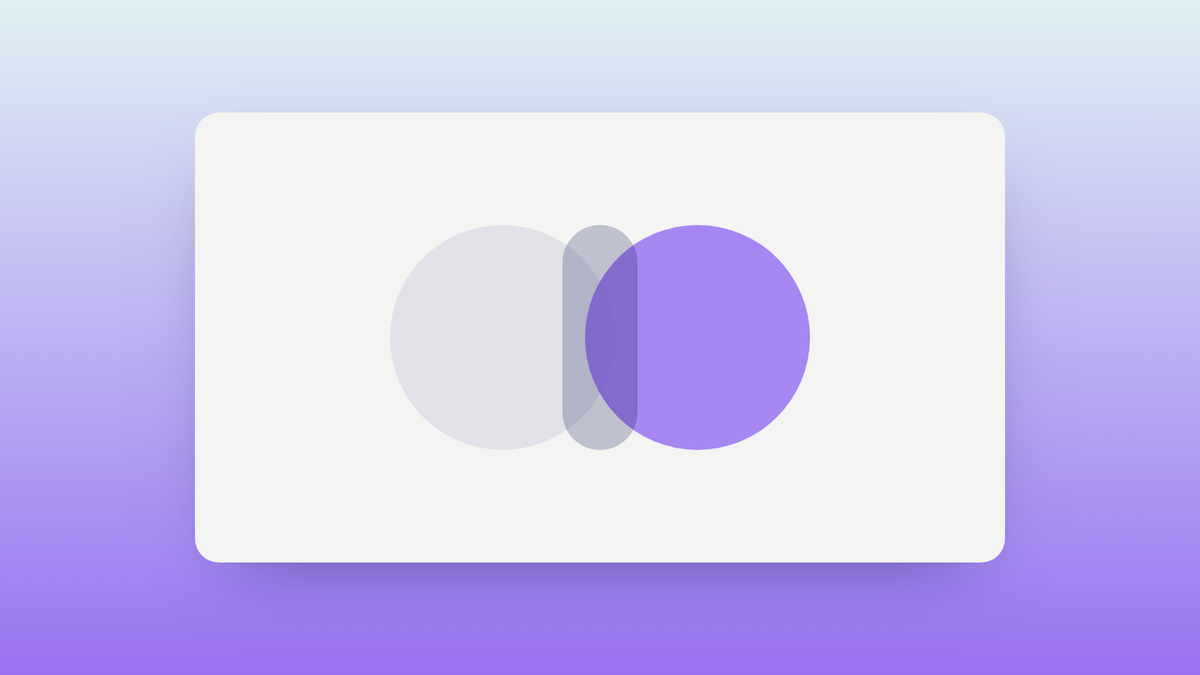 Abstract illustration of two overlapping circles showing where two products share ground and where they differ