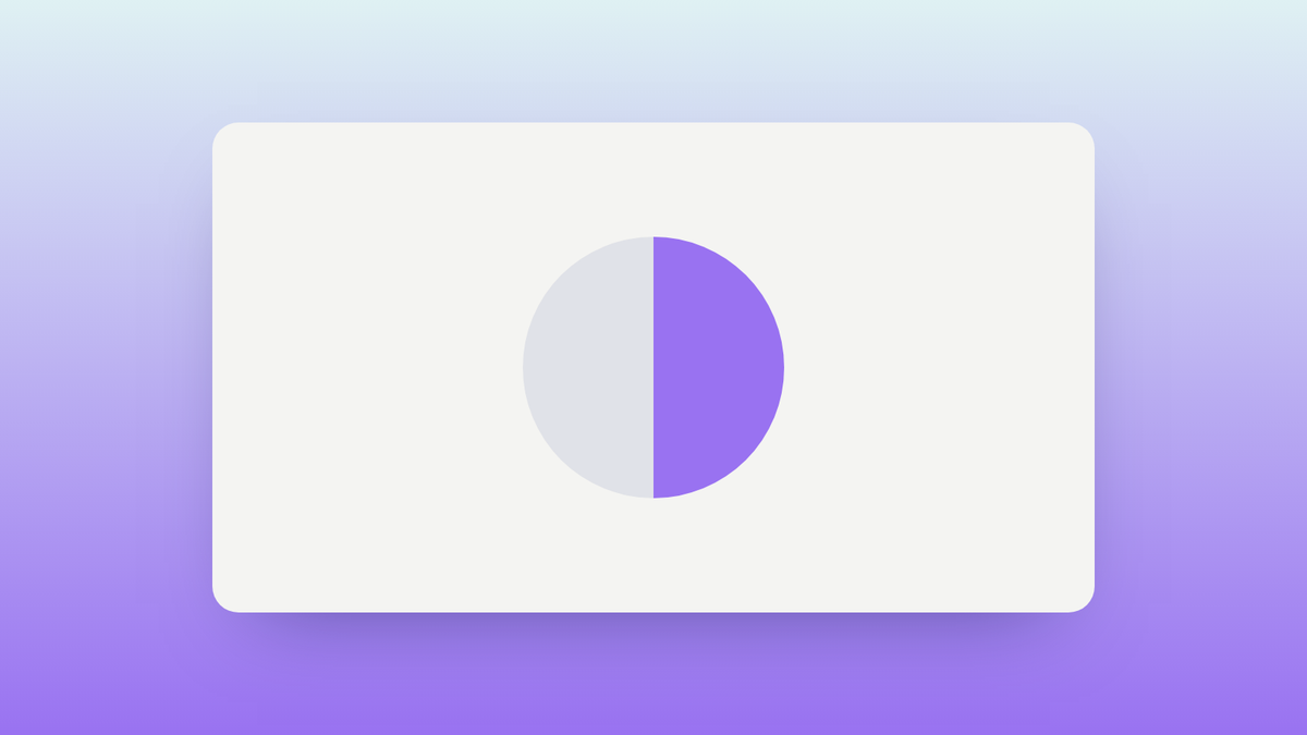 Abstract illustration of a circle divided cleanly in two, representing a single decision with two sides