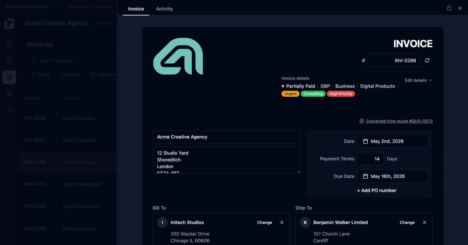 recev.io Invoice Builder