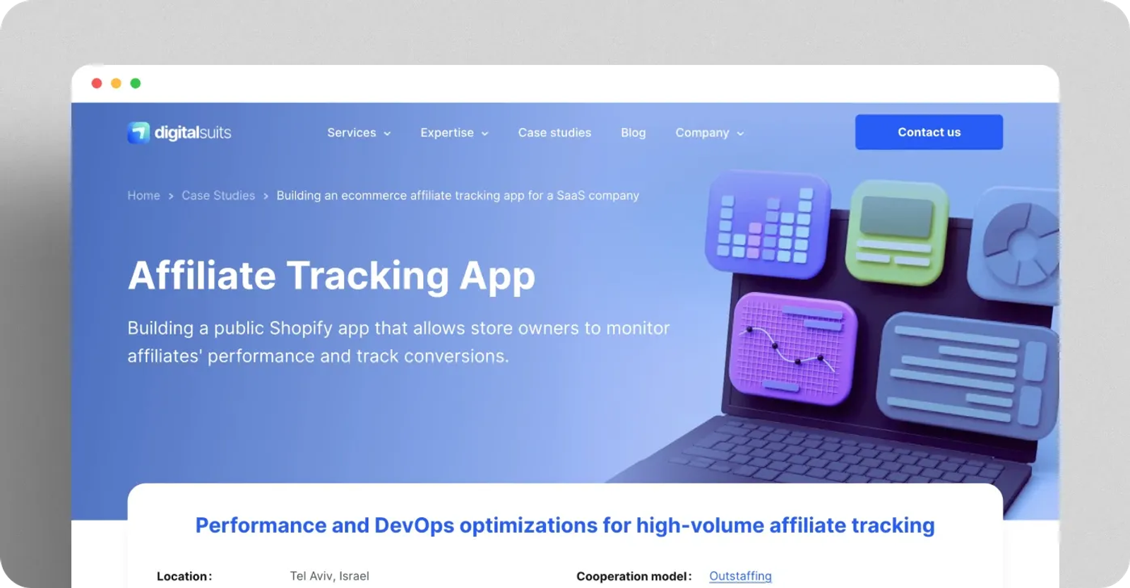 Affiliate Tracking App DigitalSuits' app case study