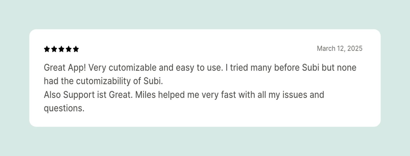 Subi review