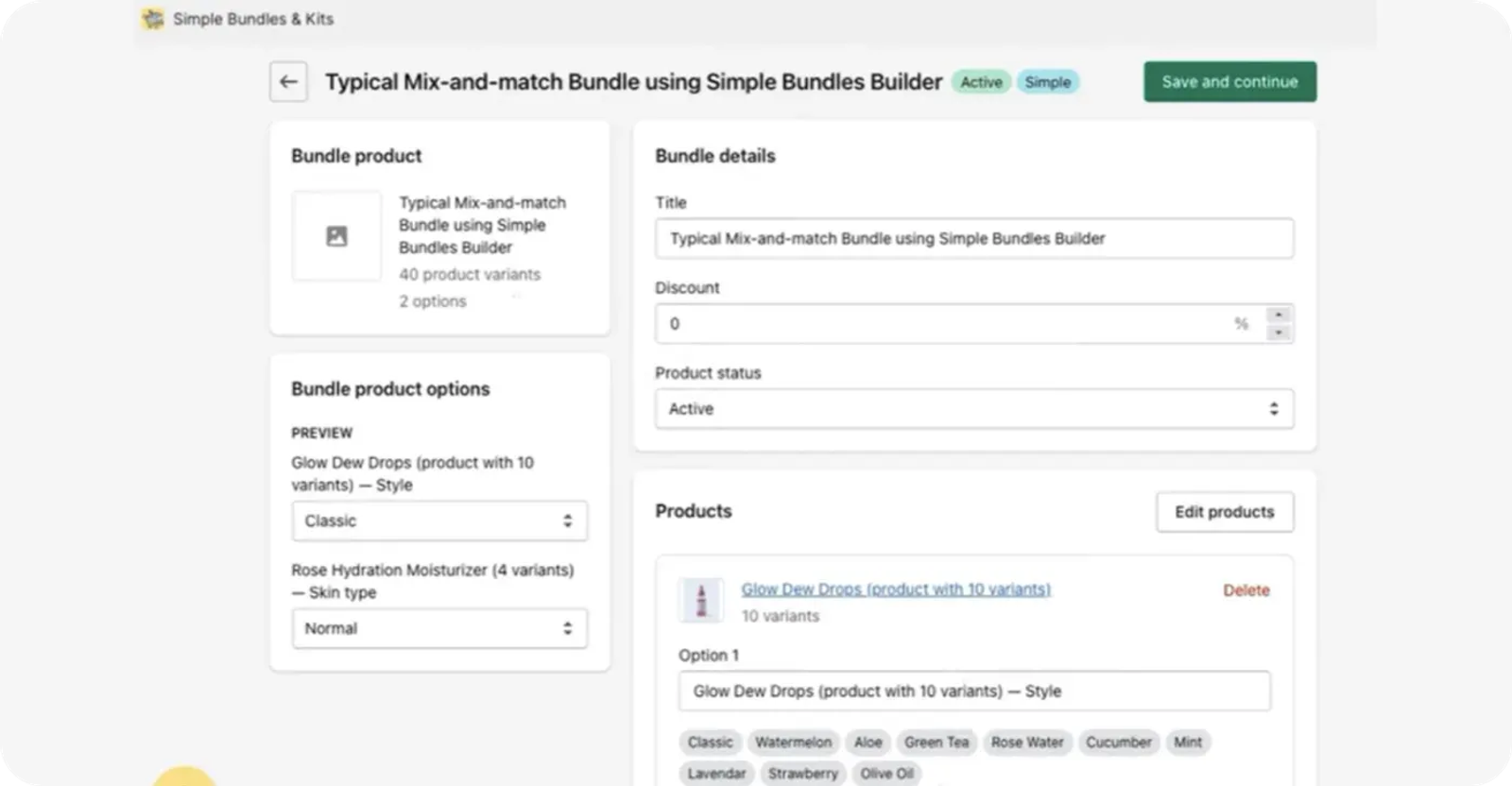 Typical mix-and-match bundle