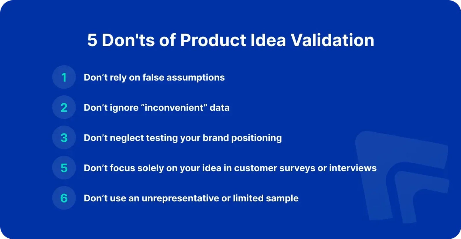 5 Donts of Product Idea Validation