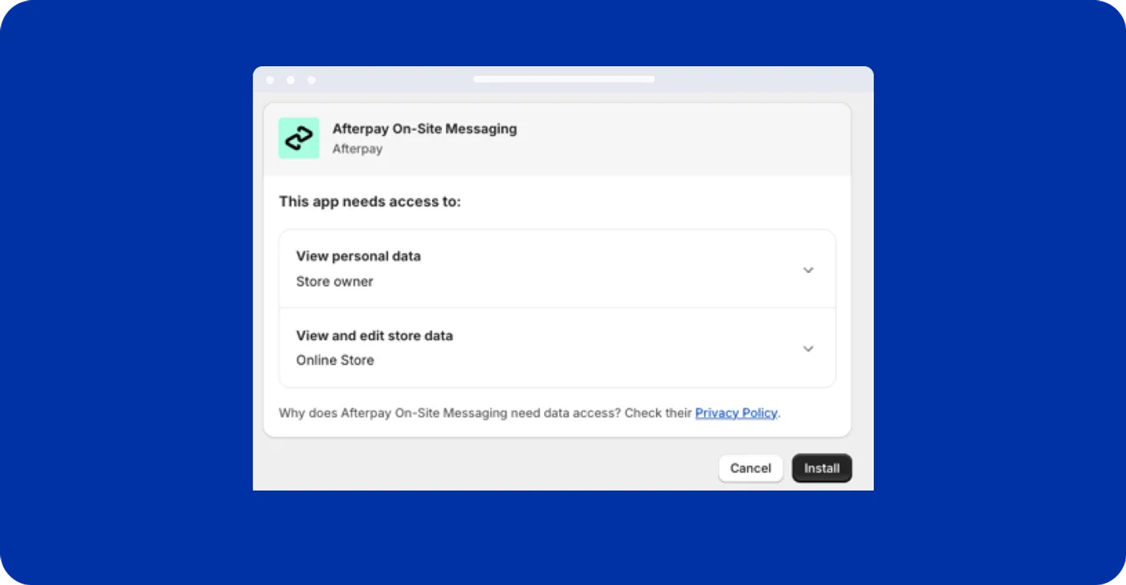 Afterpay to Shopify setup