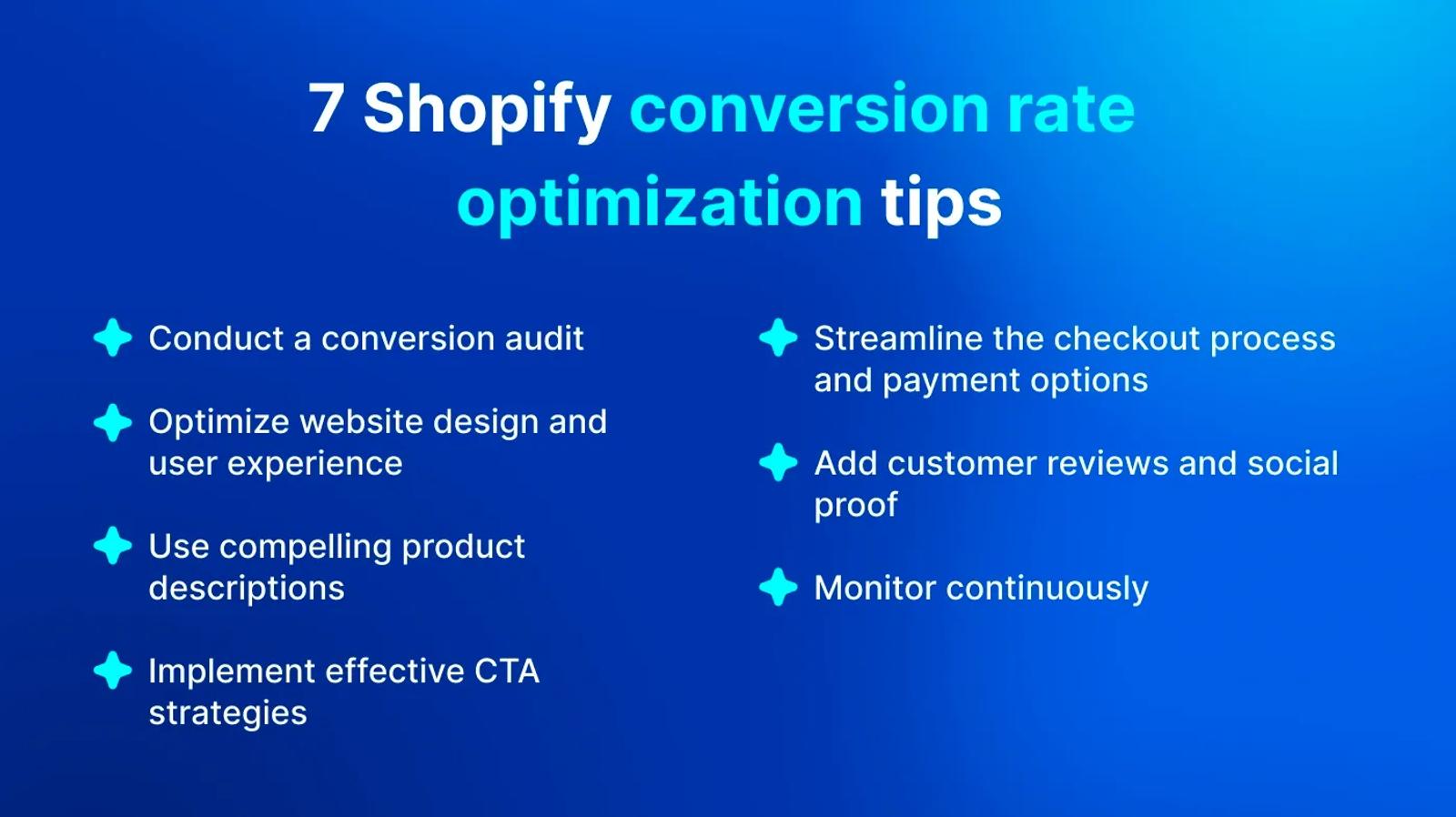 Shopify conversion rate optimization tips from DigitalSuits