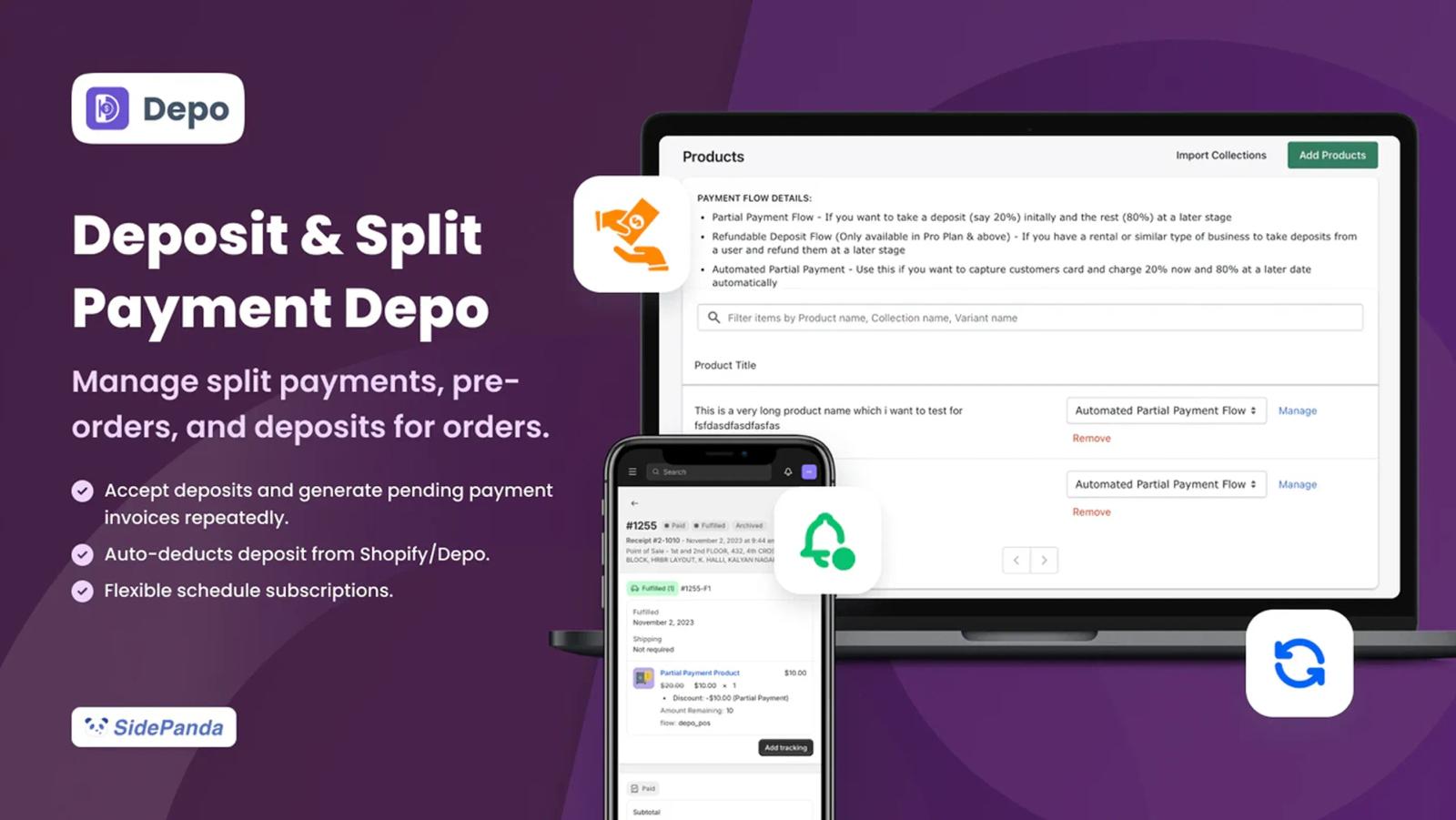 Deposit & Partial Payment Depo