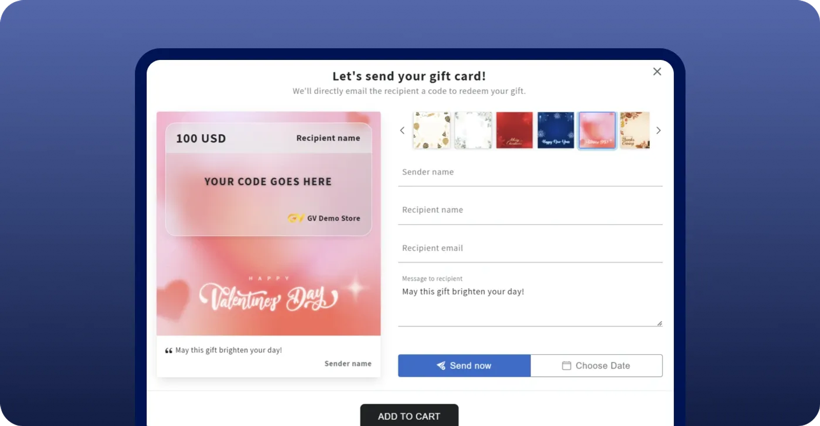 Send your gift cards in Shopify