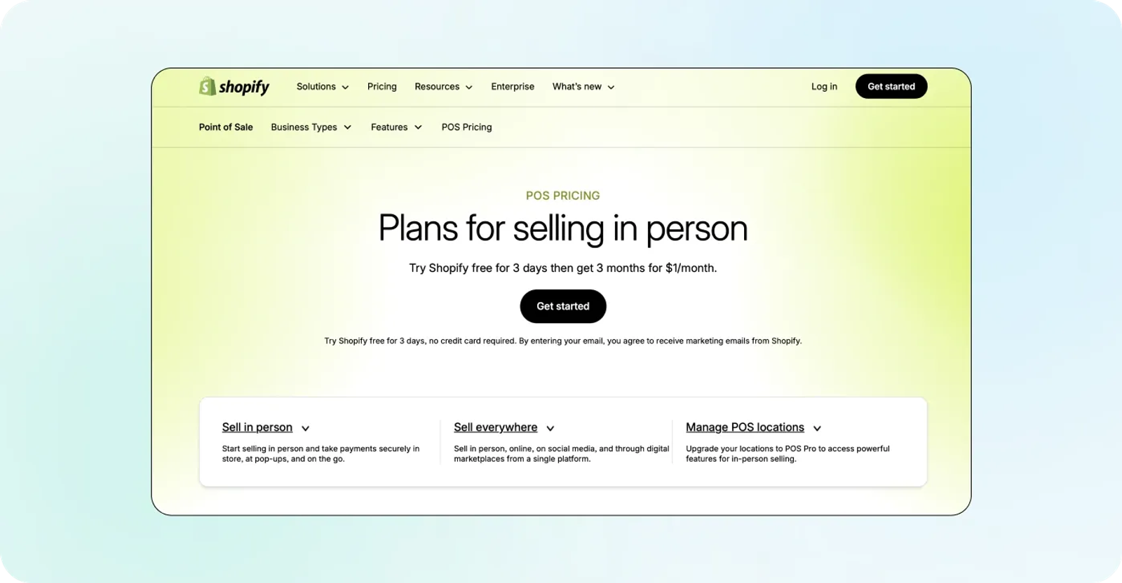 Shopify cost per month for Retail plan