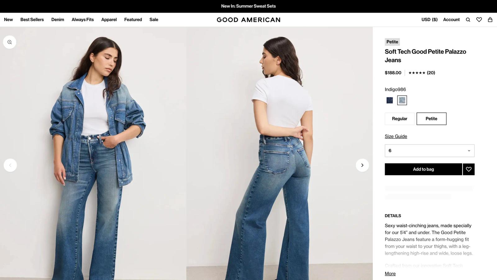Good American Shopify Hydrogen product page