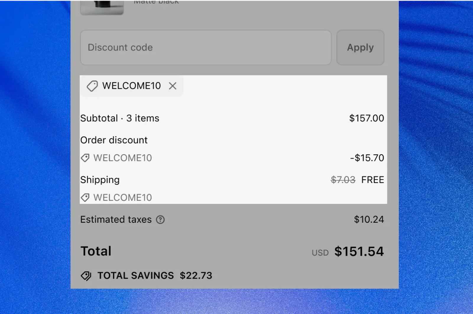 Single discount