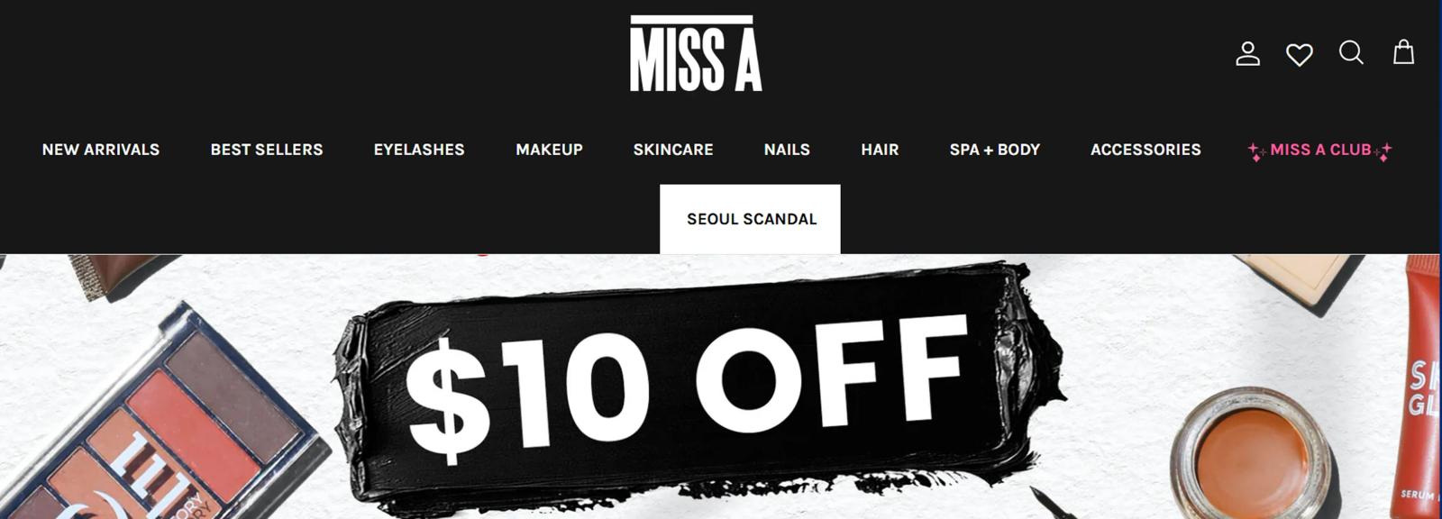 Miss A Shopify beauty store