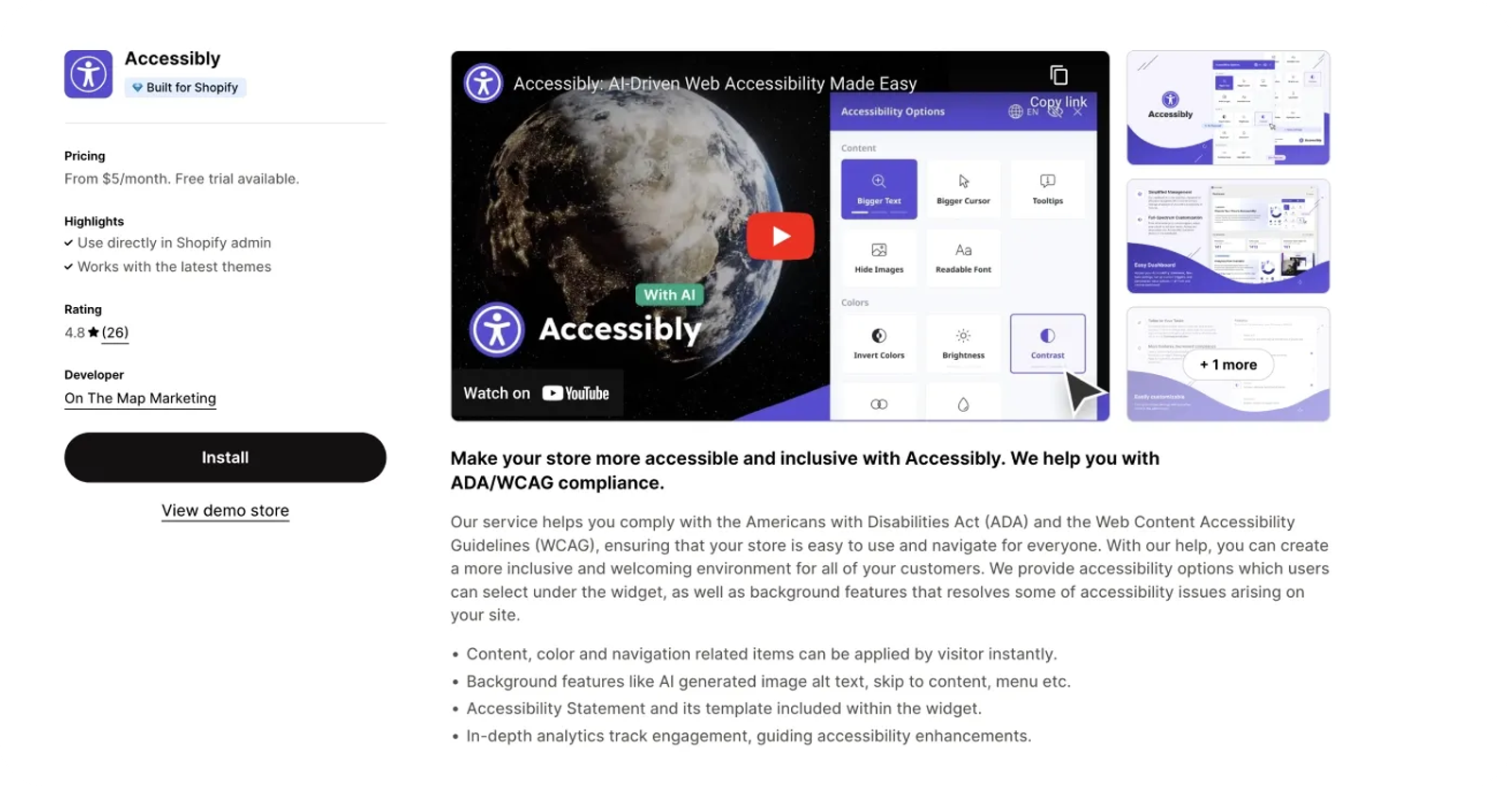 Accessibly Shopify app
