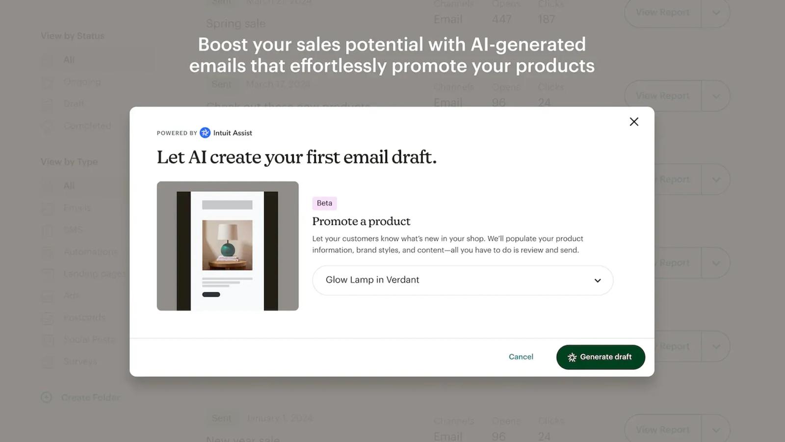 Mailchimp Shopify app for email and SMS marketing