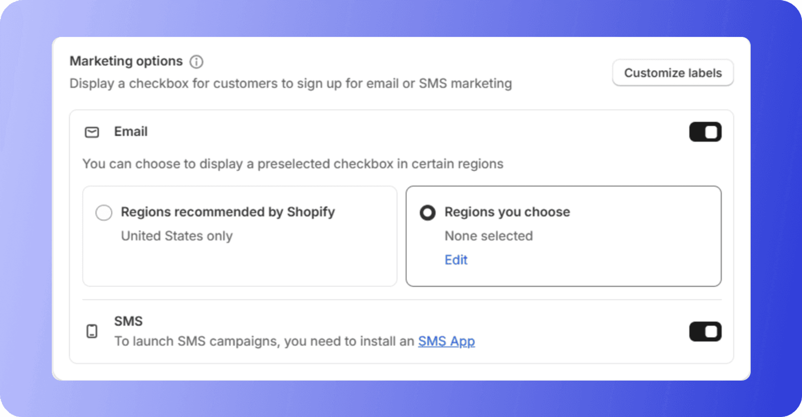 Marketing options