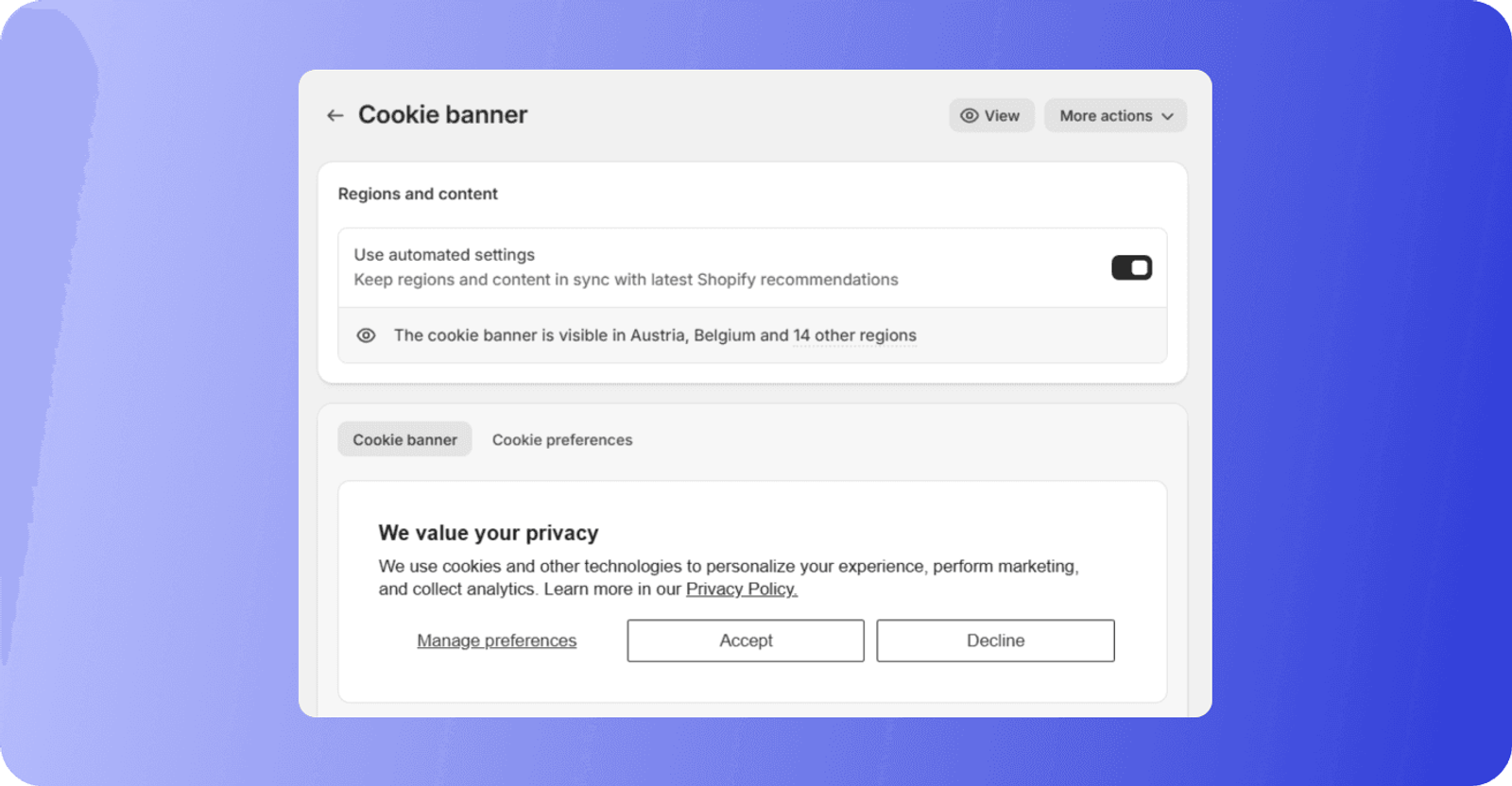 Cookie consent banner