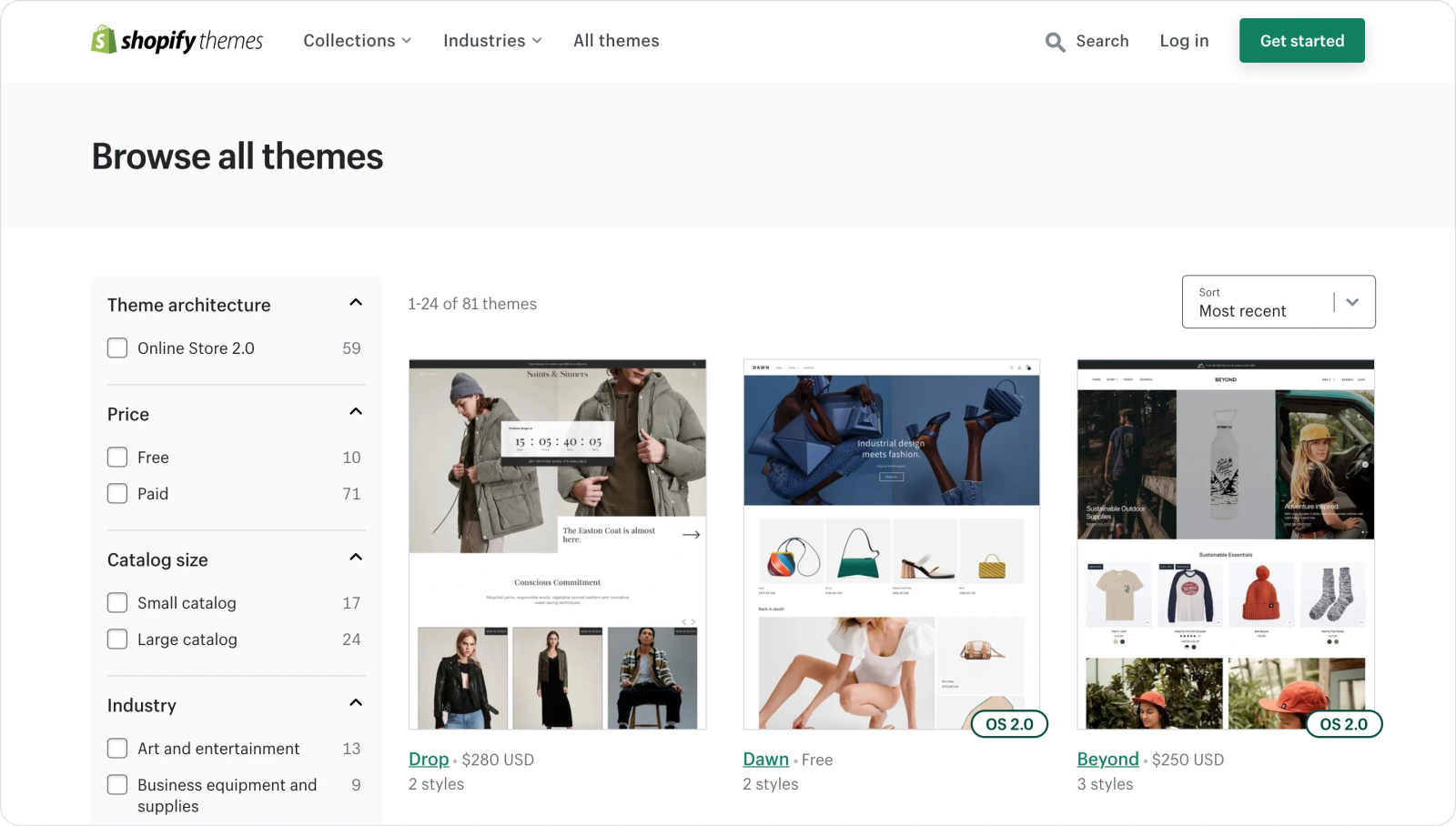 Shopify free themes