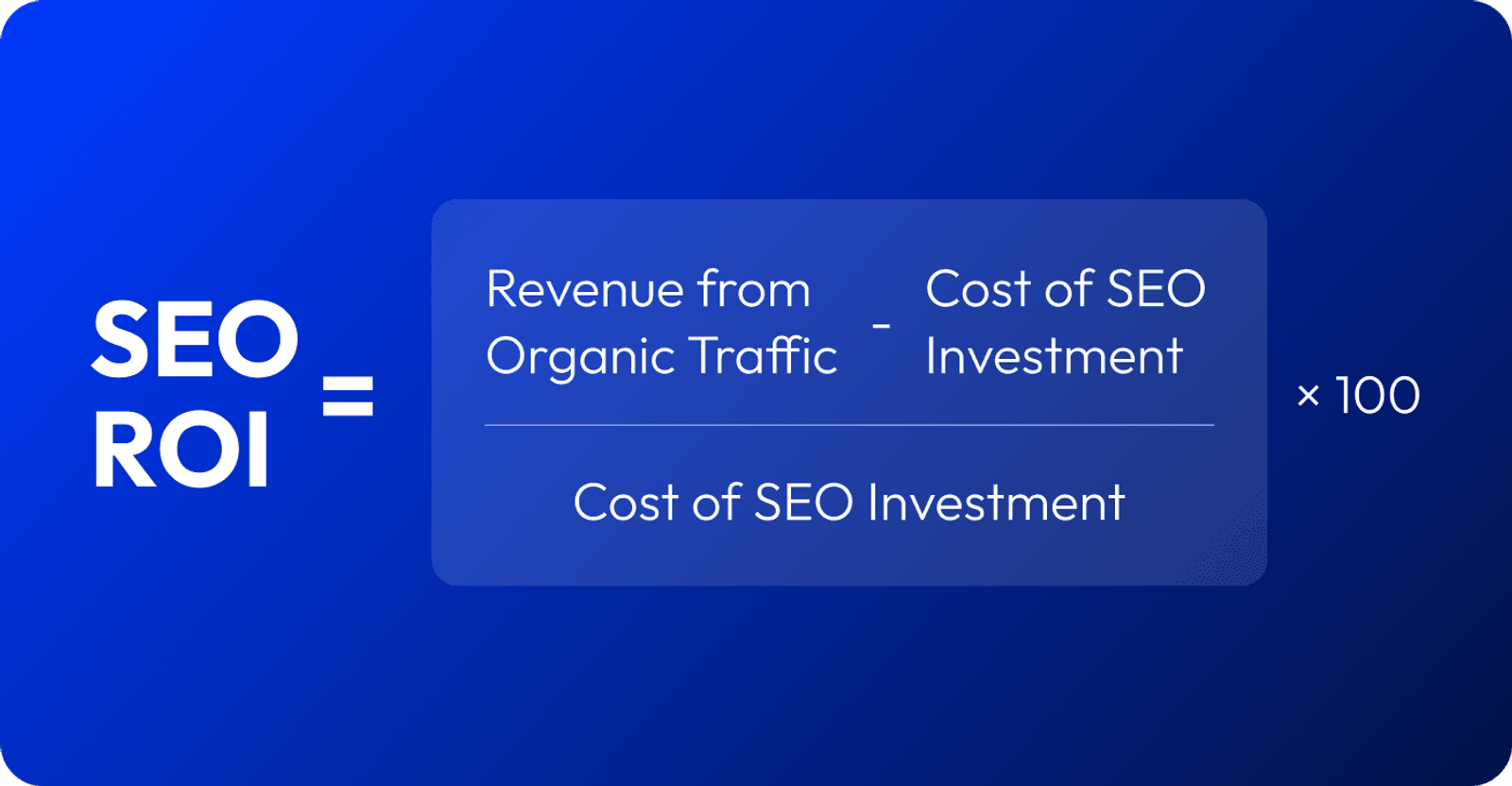 SEO ROI formula