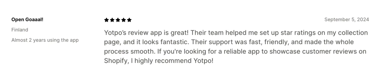 Yotpo feedback
