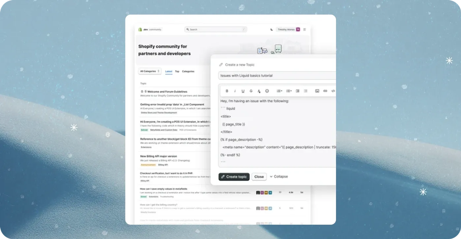 New developer community forum
