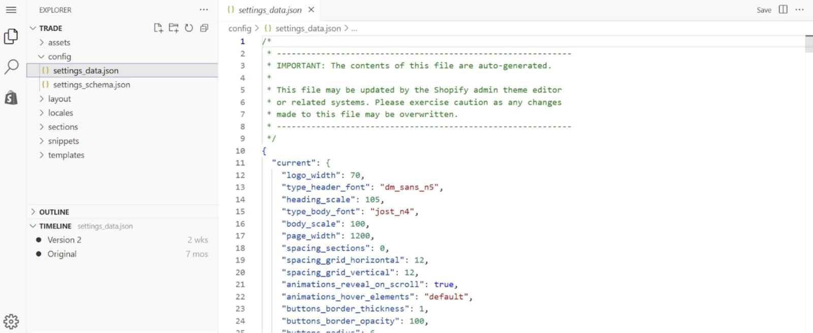 New theme code editor