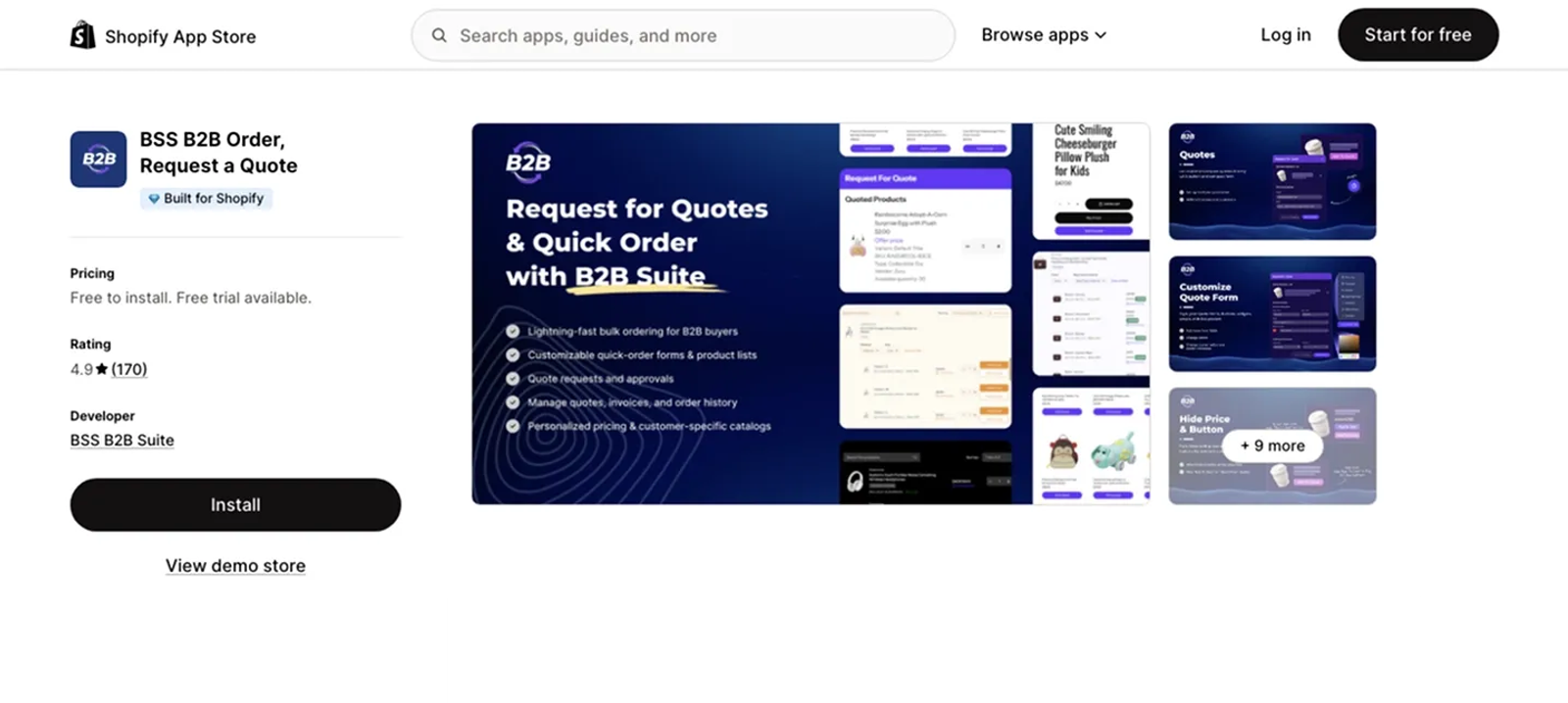 Best wholesale app for Shopify - BSS B2B Order, Request a Quote