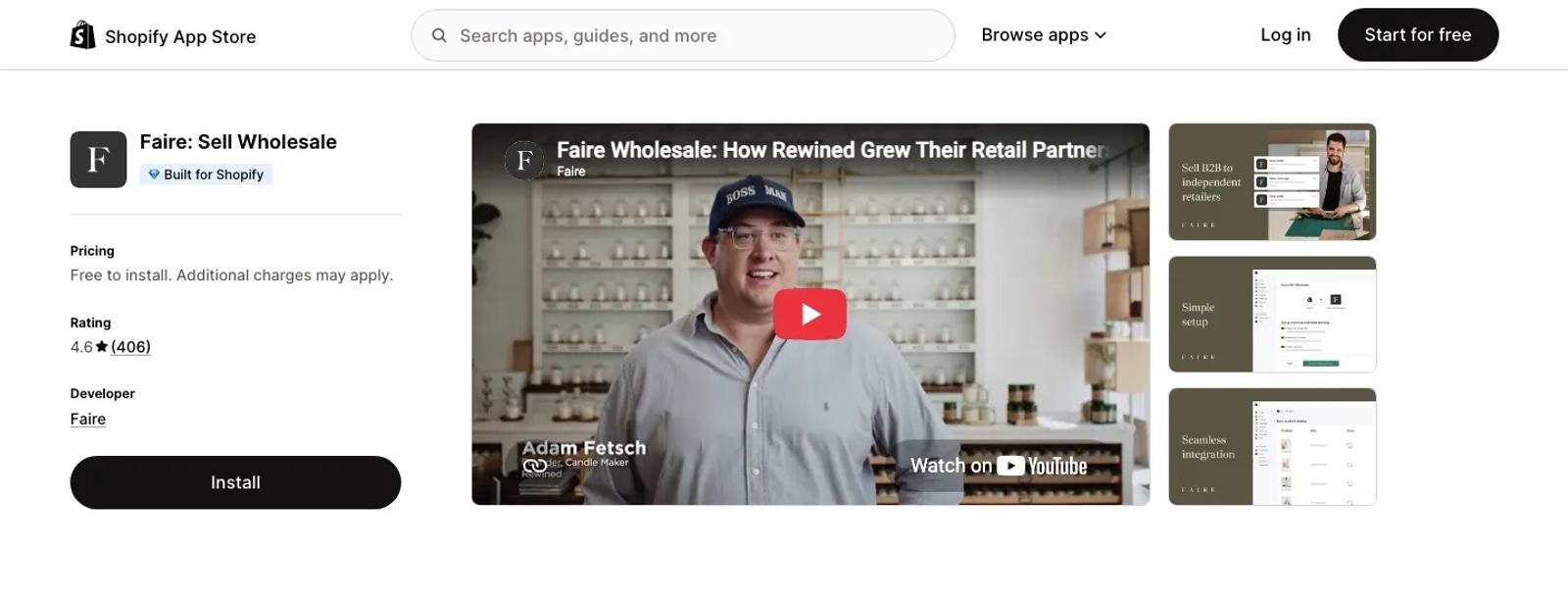 Best wholesale app for Shopify - Faire: Sell Wholesale