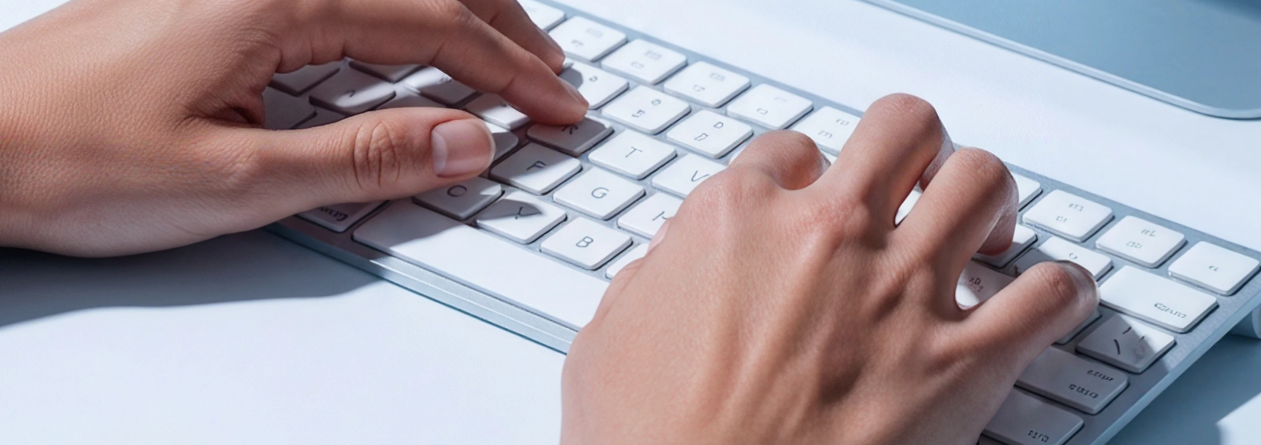 Hands typing on a keyboard Hands typing on a keyboard