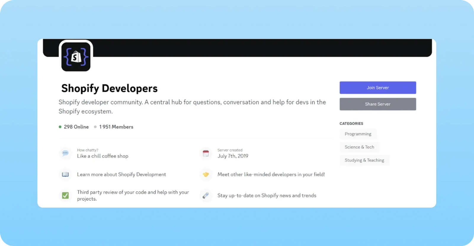 Shopify Developers - Shopify community on Discord