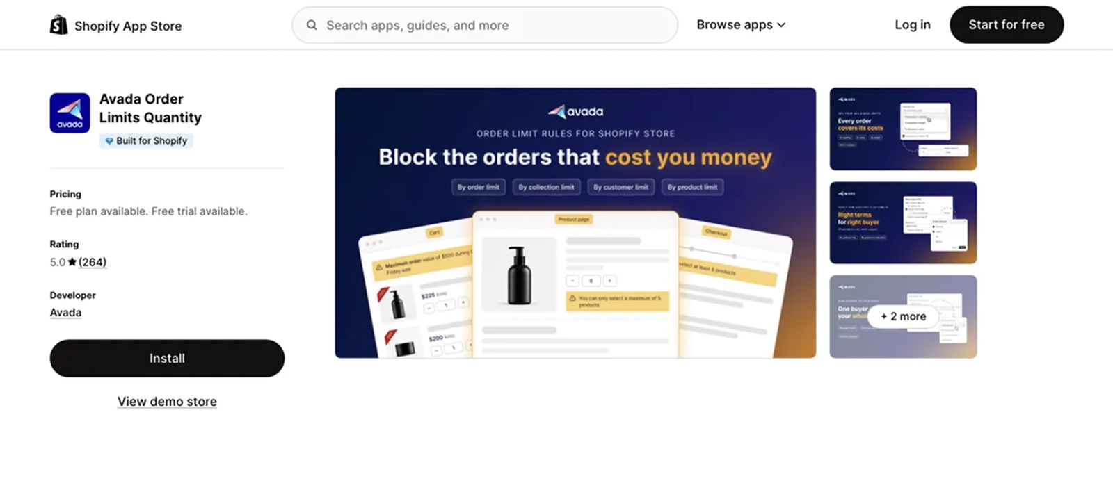 Best wholesale app for Shopify - Avada Order Limits Quantity