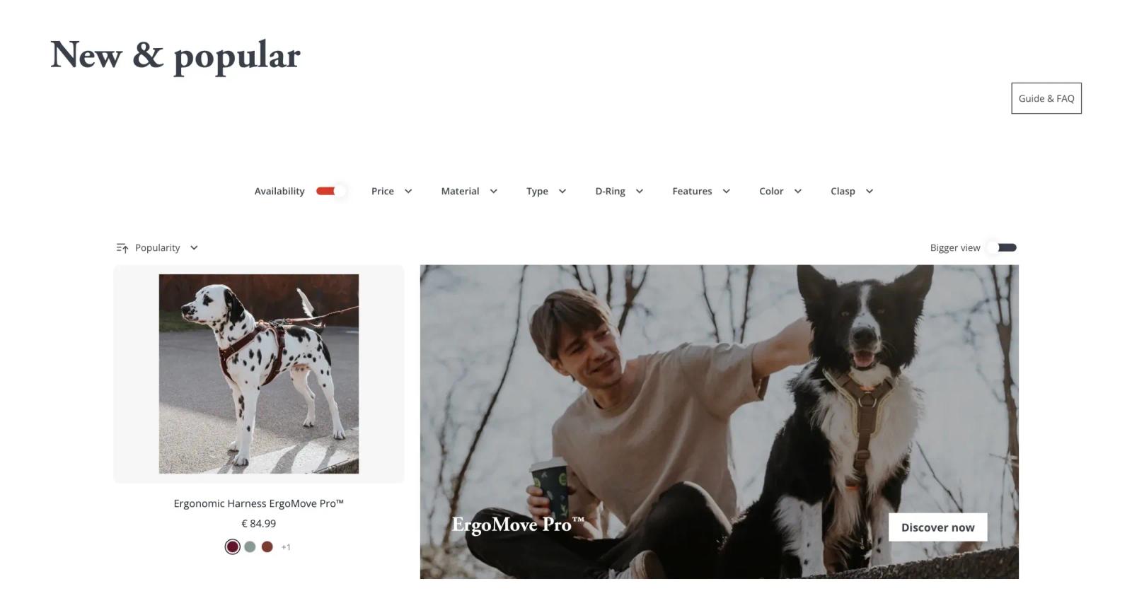 HUNTER Shopify Hydrogen page example