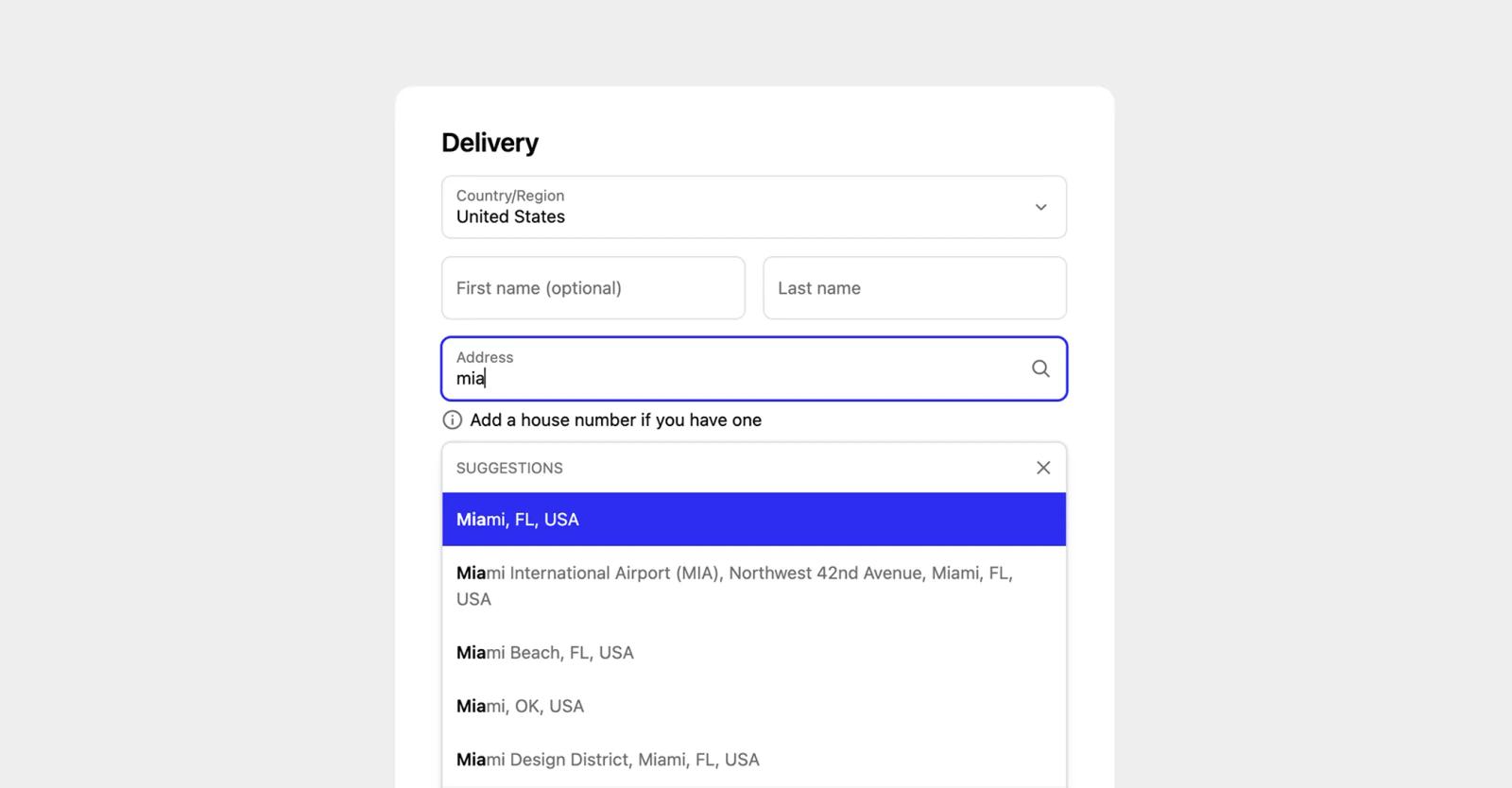 Use address autocomplete
