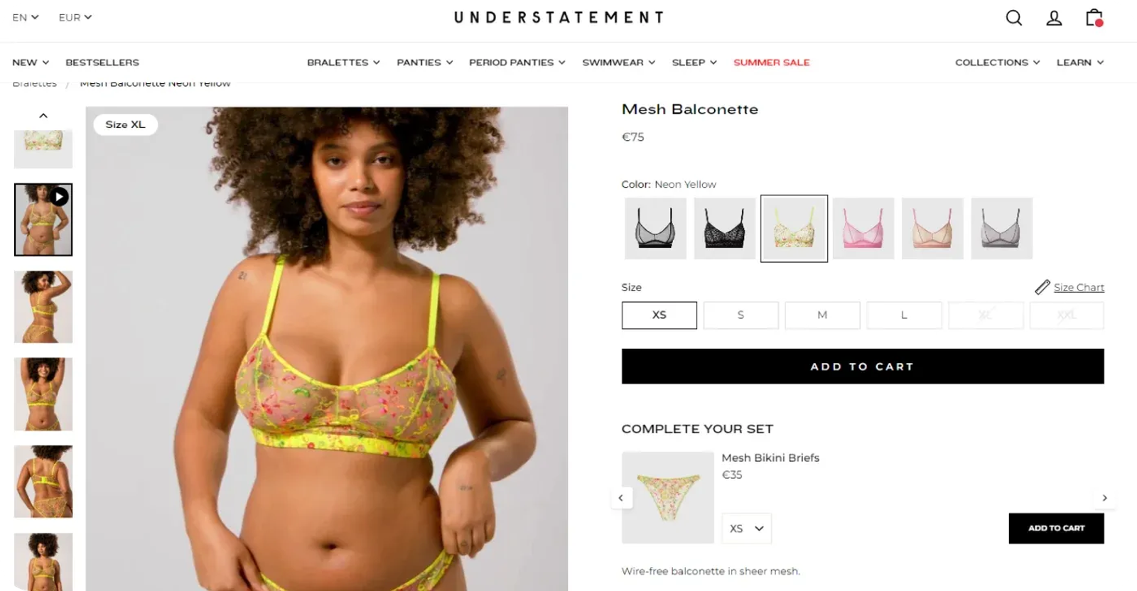 Understatement Shopify PDP