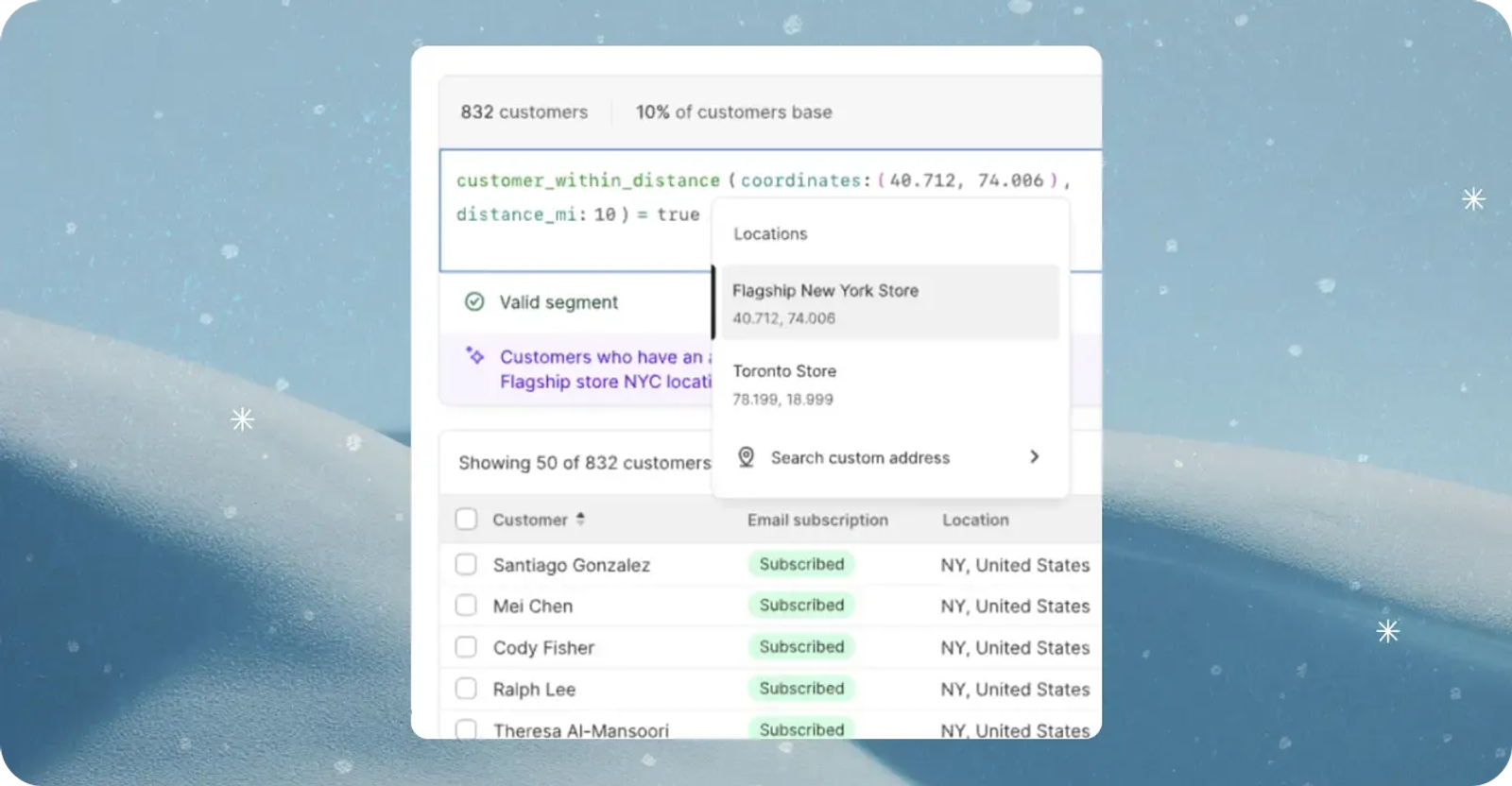 Retail customer segments