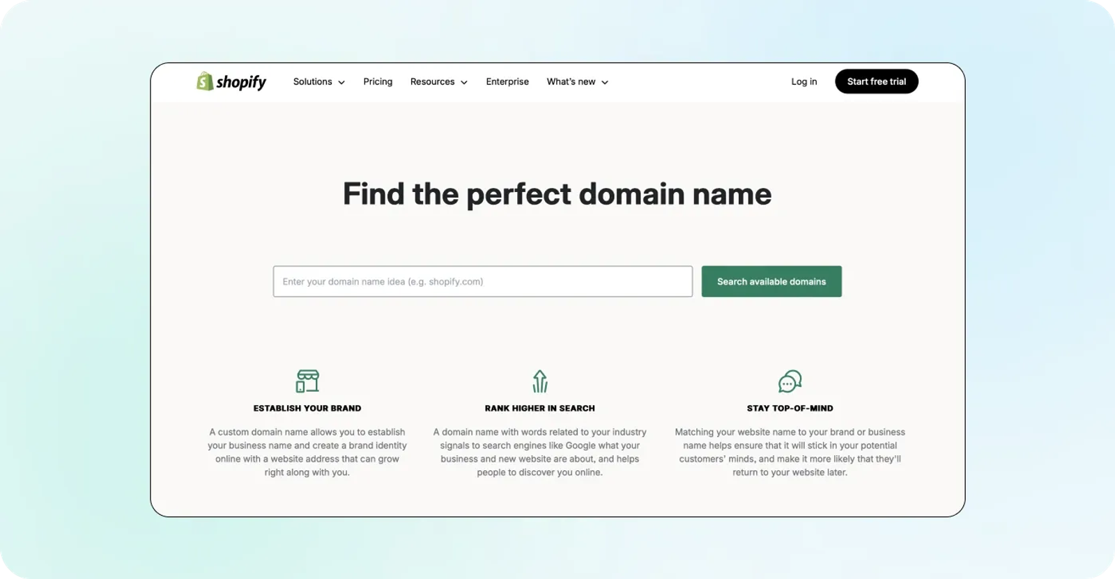 Upon registering with Shopify, users receive a free domain