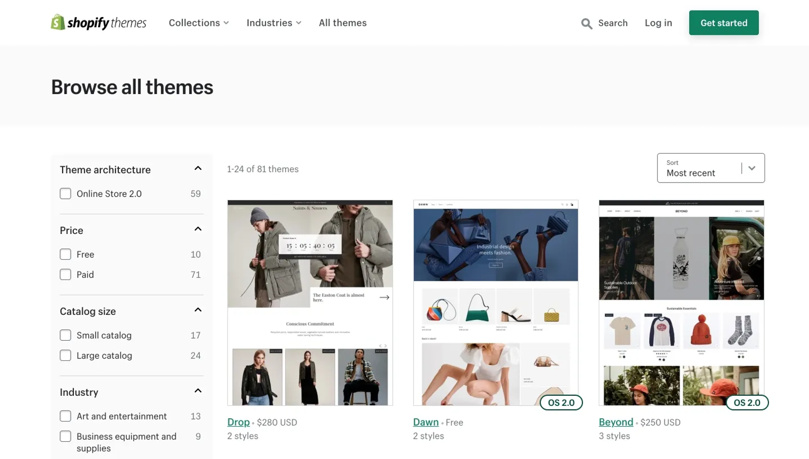 Shopify free themes