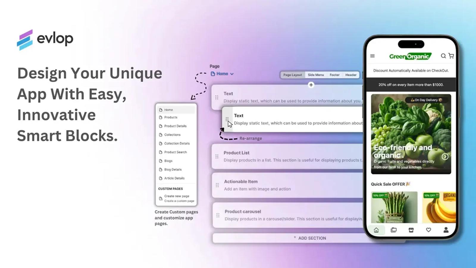 Evlop Shopify mobile app builder
