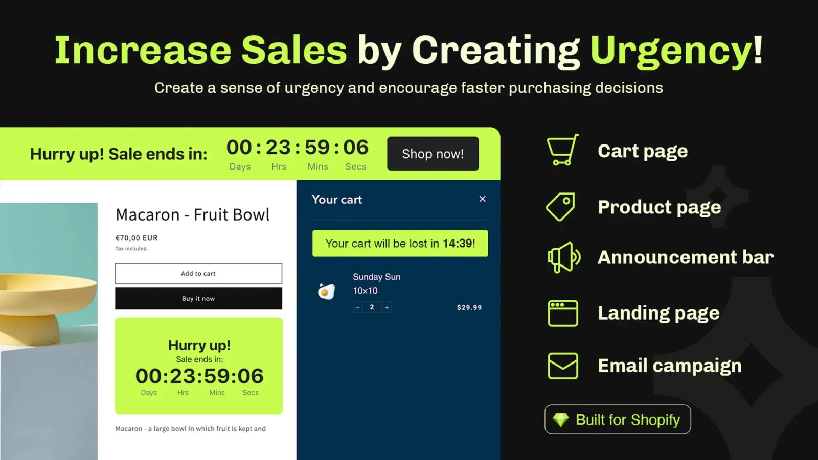 Essential Countdown Timer Bar Shopify app for urgency