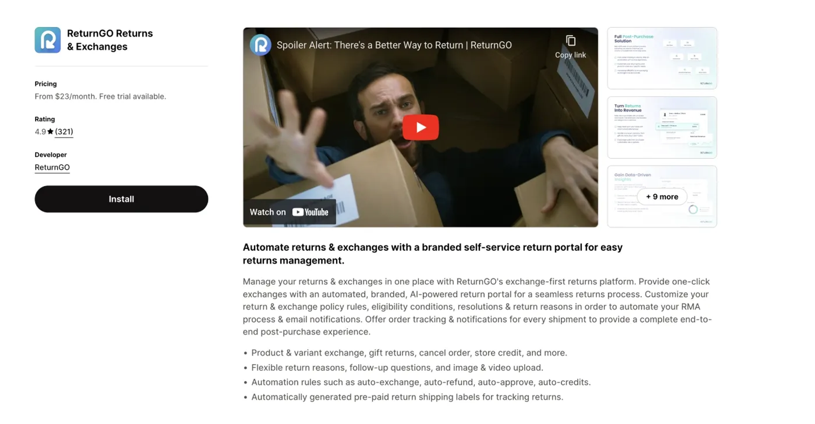 ReturnGo Shopify app