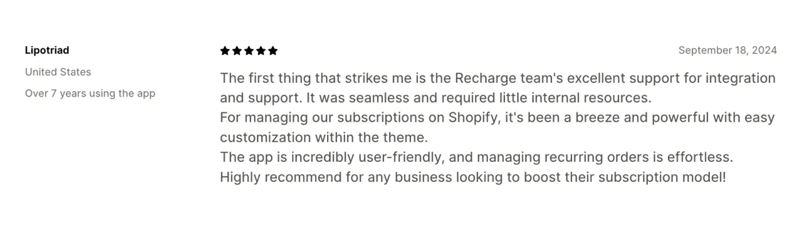 Recharge feedback