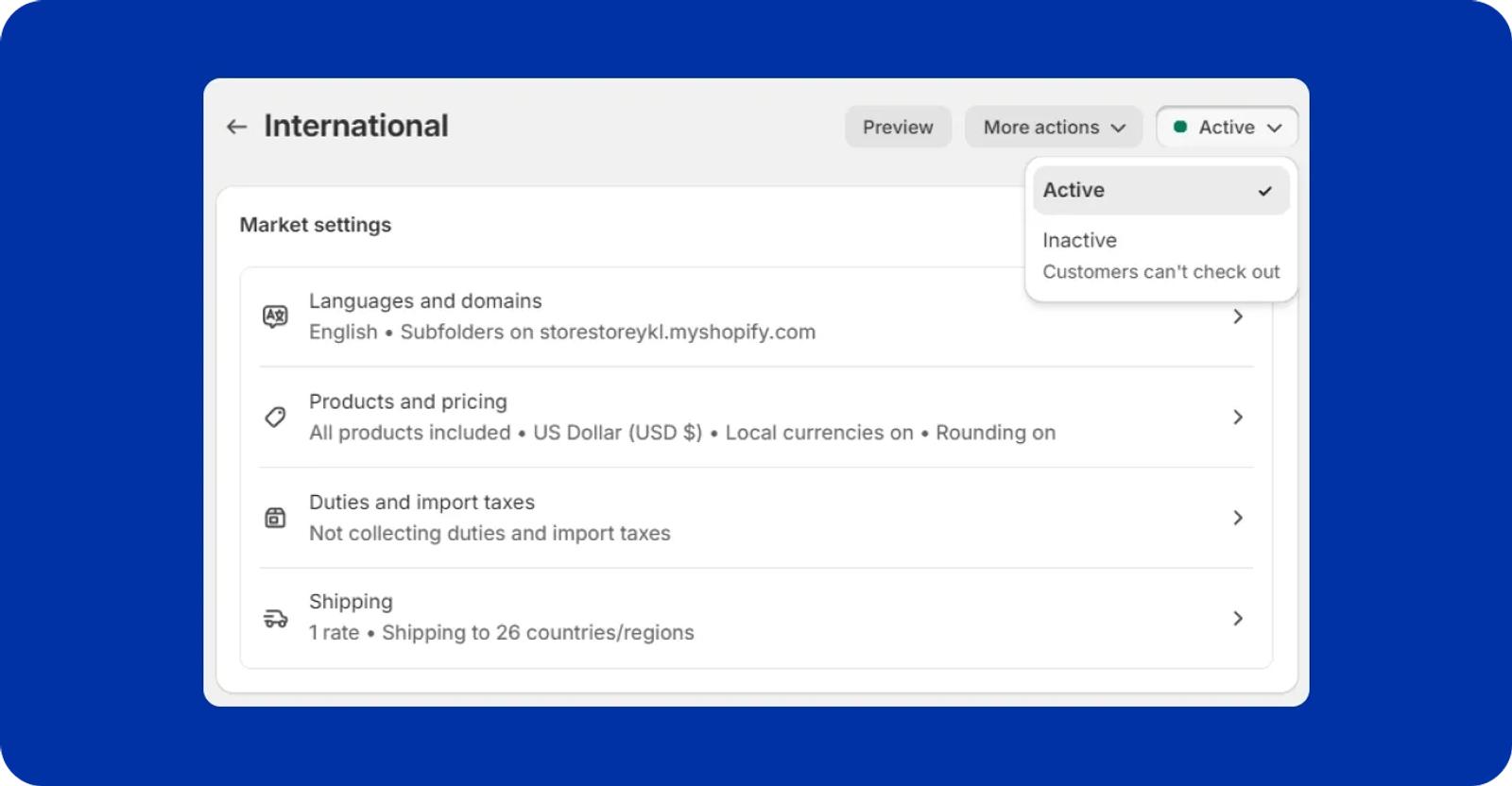 Shopify multiple countries